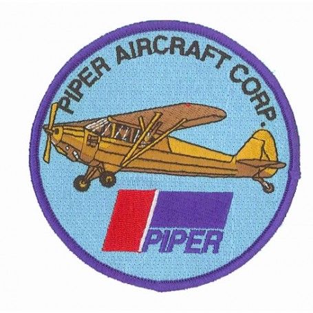 Embroidered patch - Piper J3 Aircraft - Patche 10cm