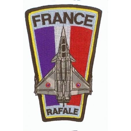 Embroidered patch - Rafale + drapeau French . Patche trapèze H12.5cm