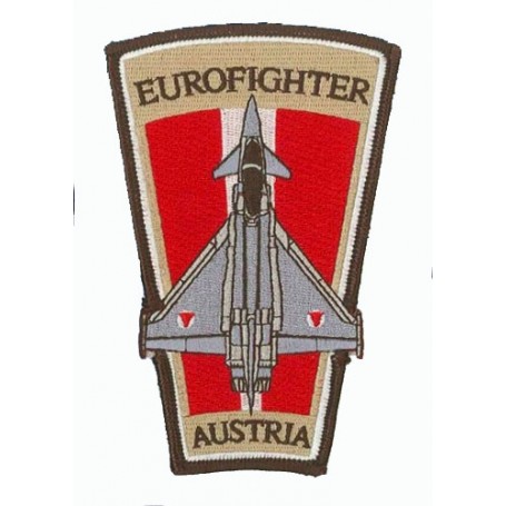 Embroidered patch - Eurofighter Autriche. Patche trapèze H12.5cm