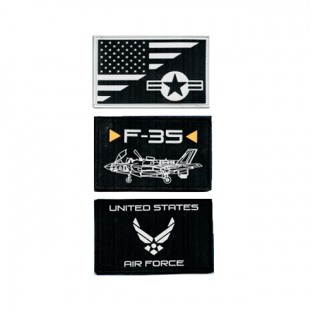 lot 3 patchs USAF - PVC velcro Patch1106-v